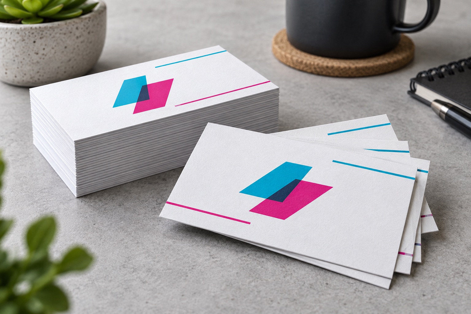 Illustrative printed business cards