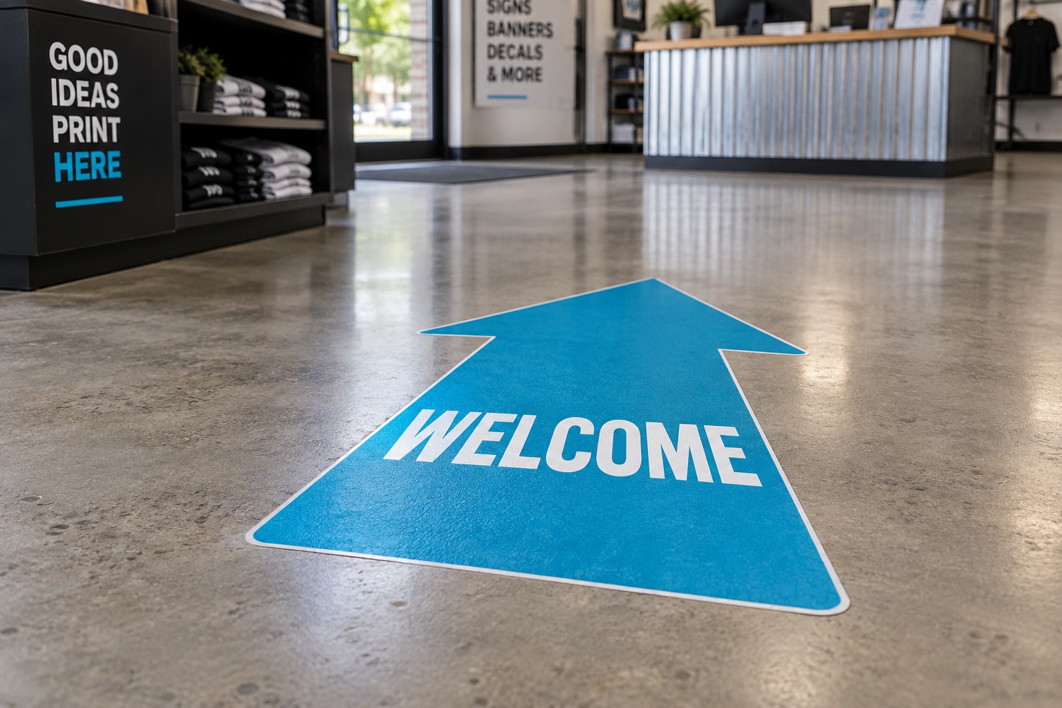 Illustrative floor graphics product example
