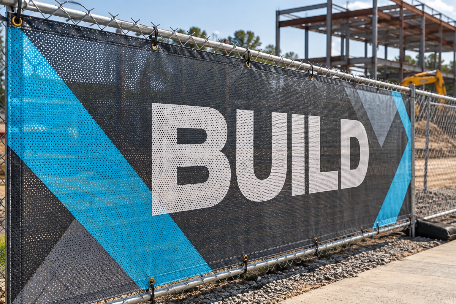 Illustrative mesh banners product example