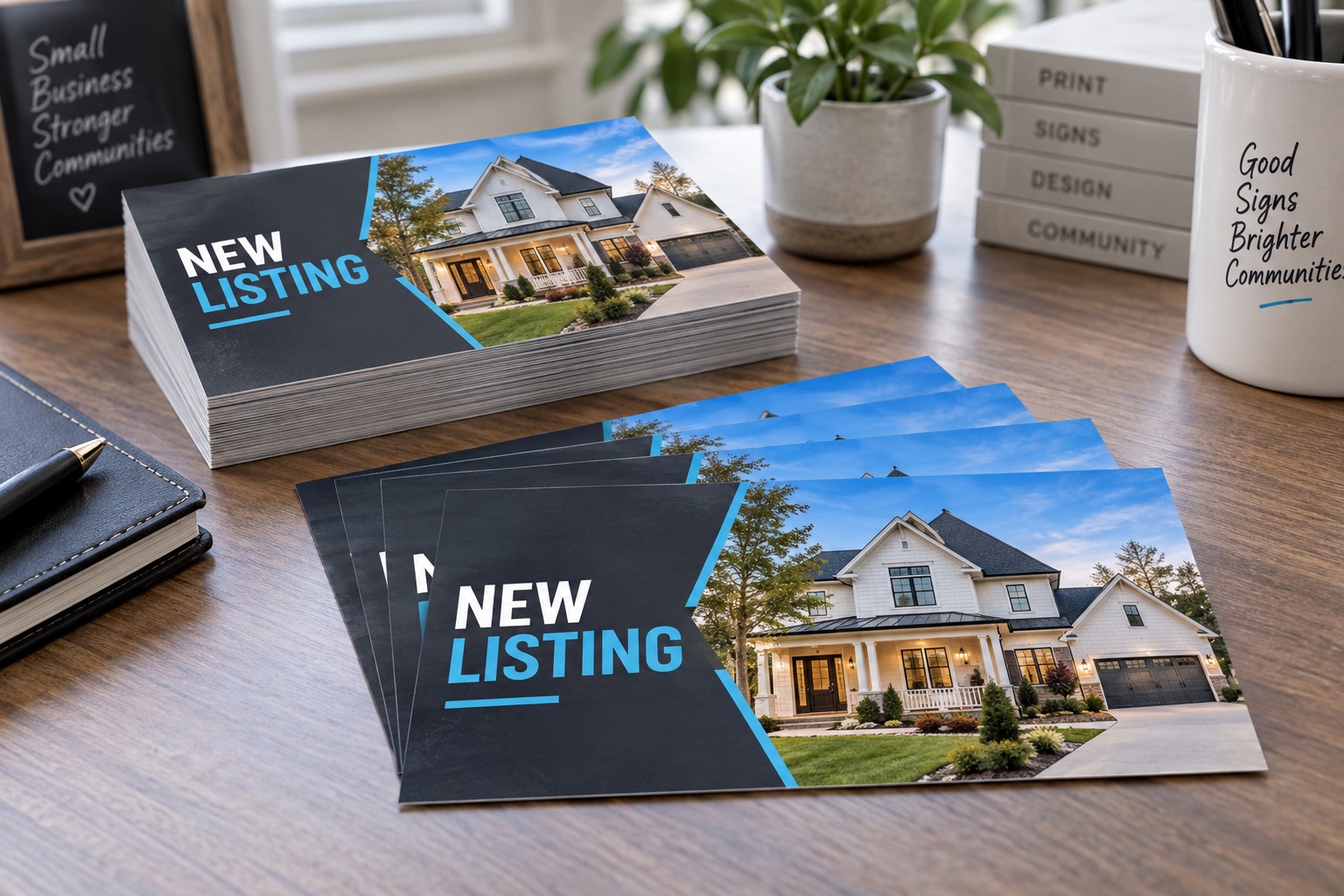 Illustrative postcards & mailers product example